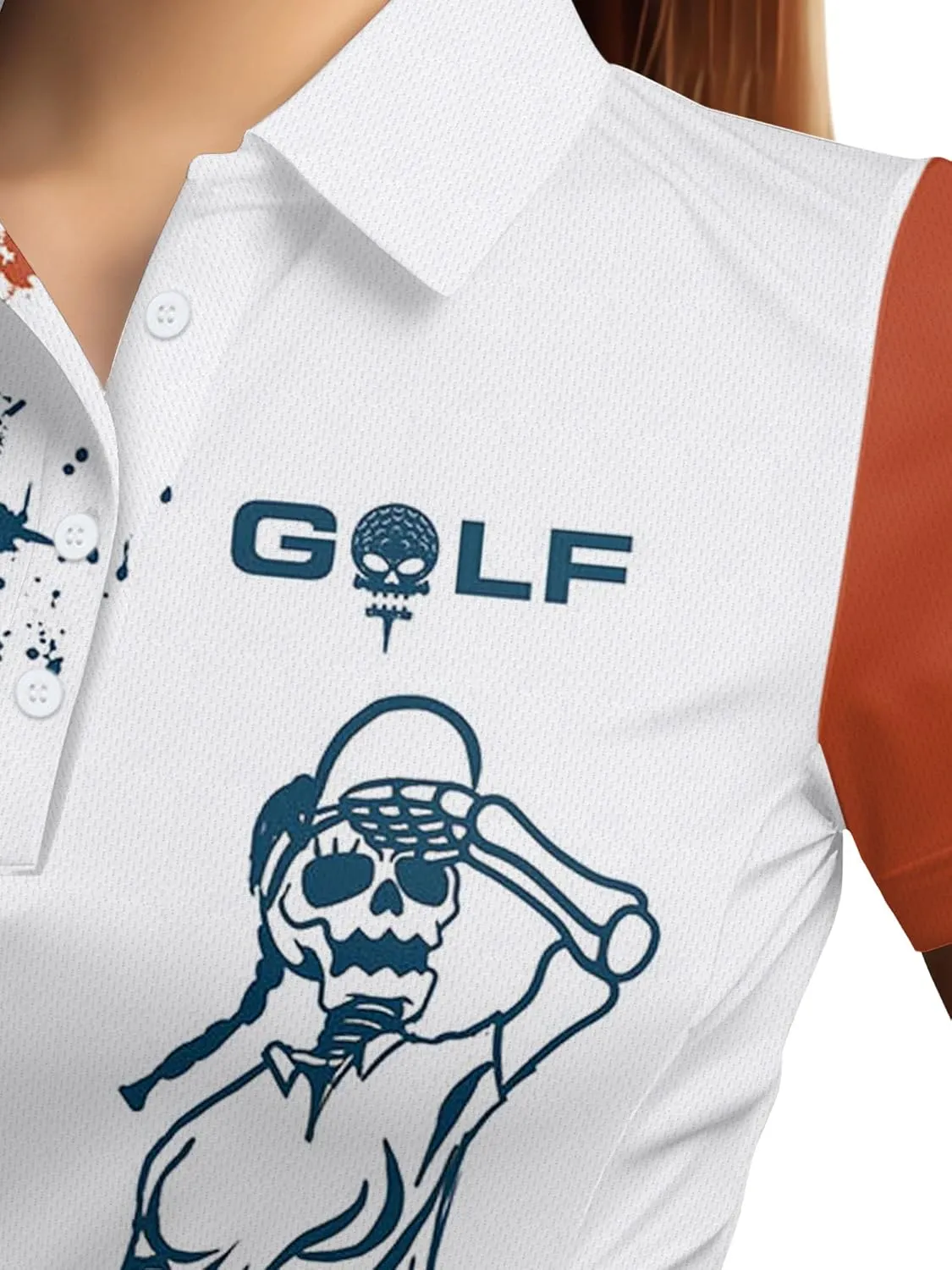 Womens Golf Shirts Funny Print Standout Design Polo Shirt for Women, Small, 1a-aop-wpol-61868