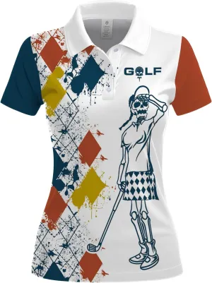 Womens Golf Shirts Funny Print Standout Design Polo Shirt for Women, Small, 1a-aop-wpol-61868