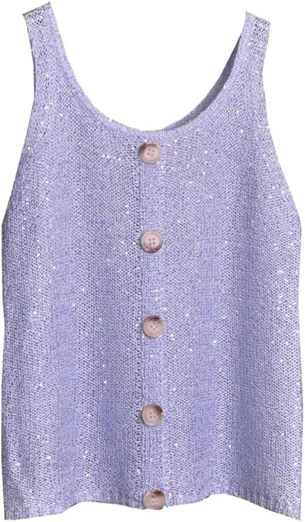 Women's Knitted Cute Sequin Camisole Tops