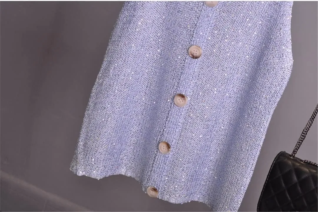 Women's Knitted Cute Sequin Camisole Tops