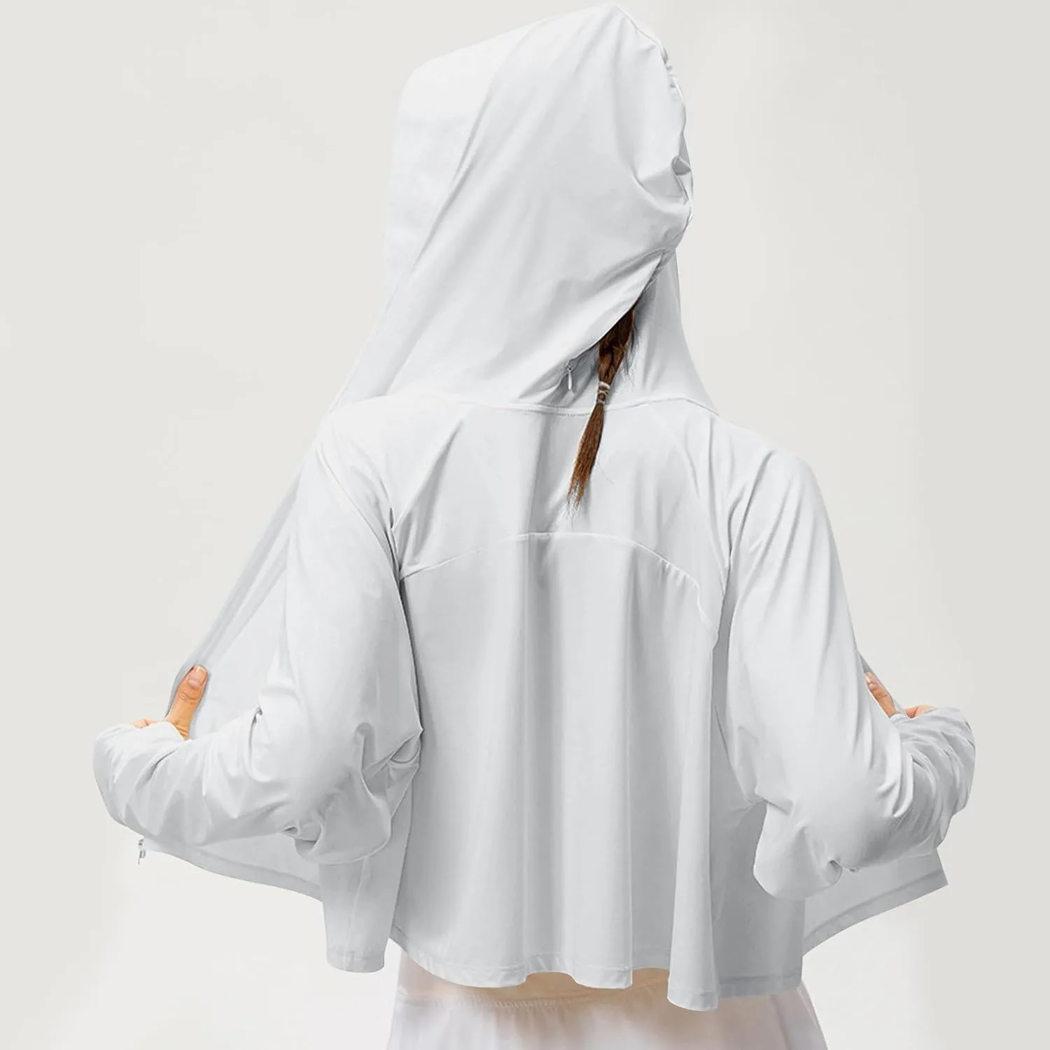 Women's Long Sleeve Running Shirts UPF 50  Quick Dry Athletic Sun T-Shirts Long Sleeve Workout Tops with Hooded