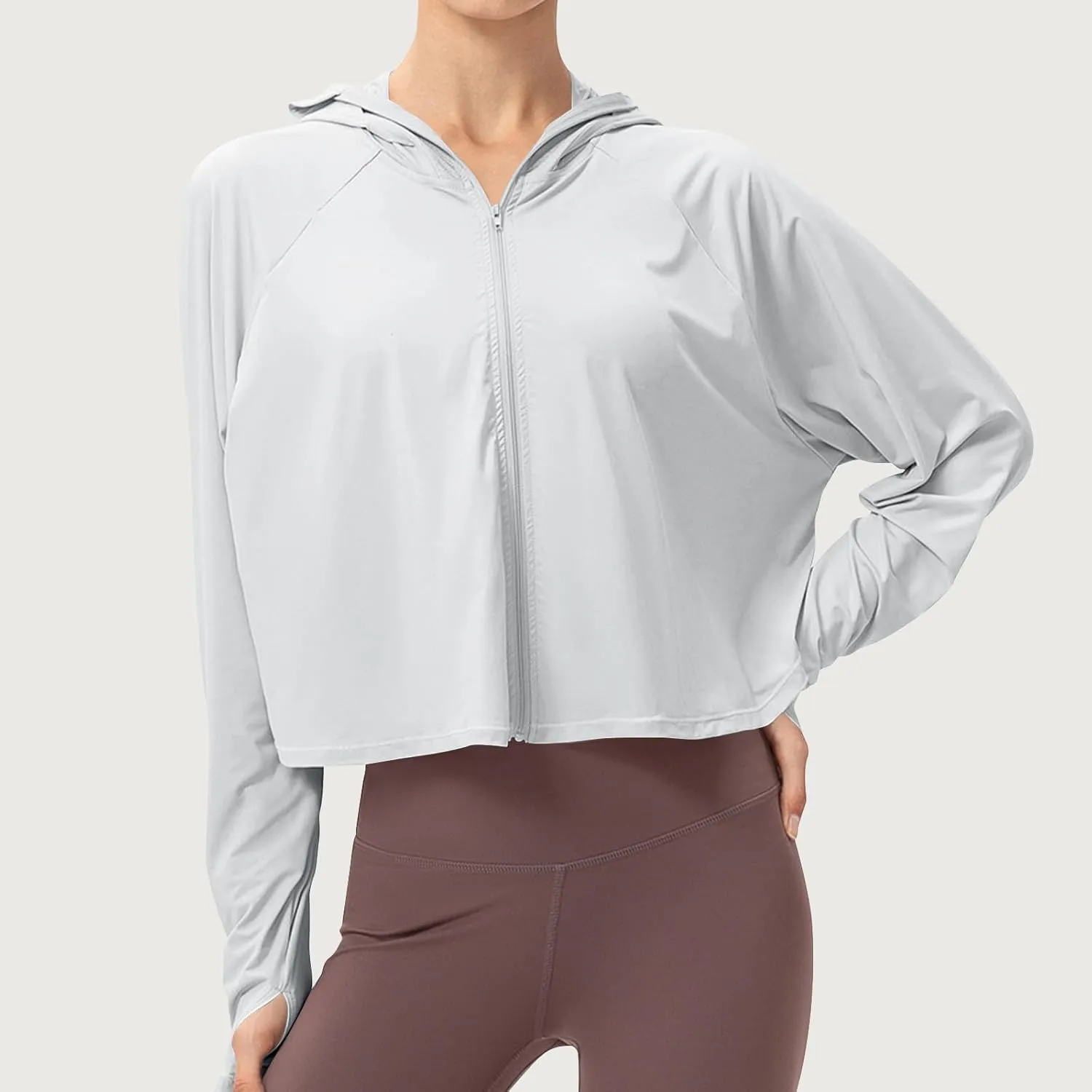 Women's Long Sleeve Running Shirts UPF 50  Quick Dry Athletic Sun T-Shirts Long Sleeve Workout Tops with Hooded