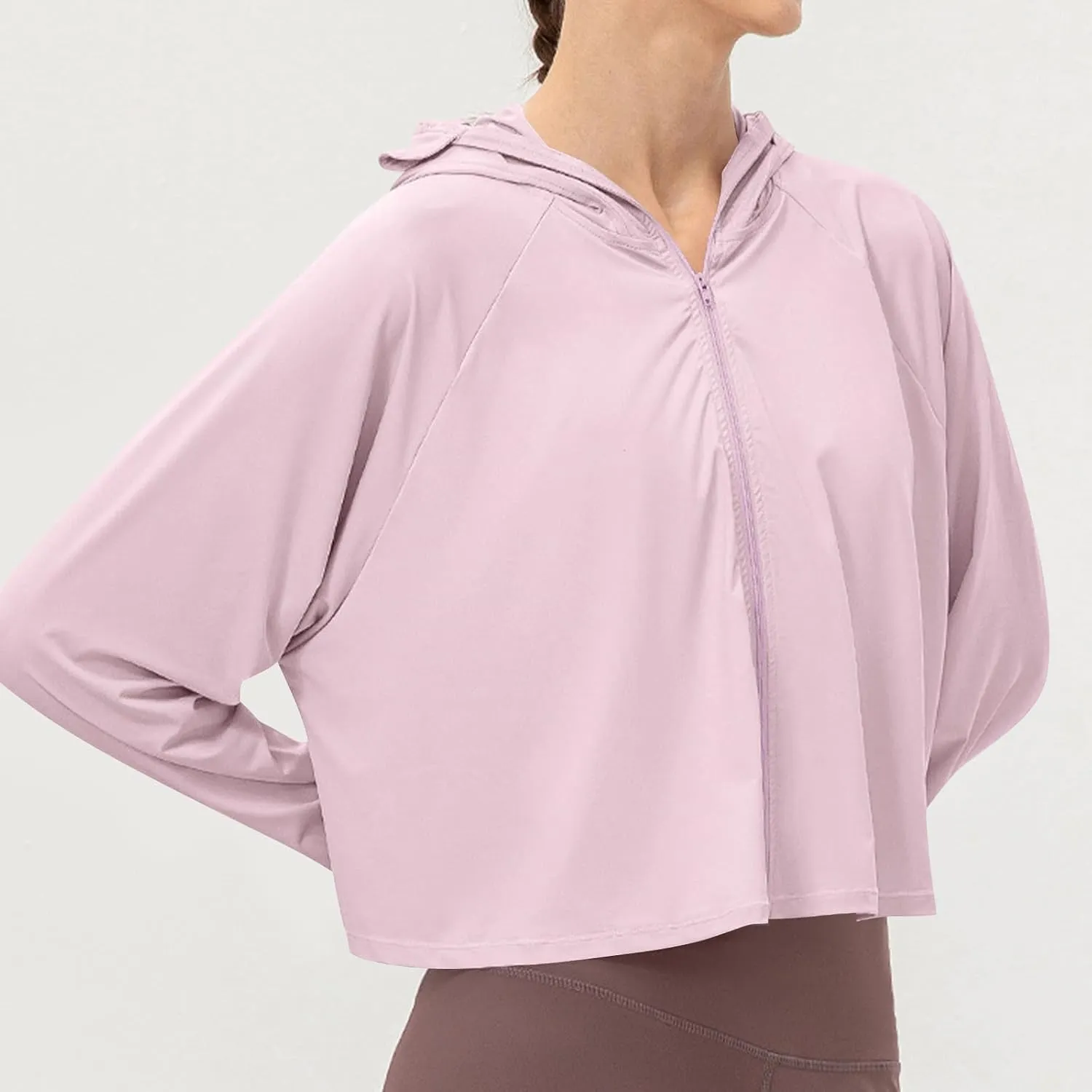 Women's Long Sleeve Running Shirts UPF 50  Quick Dry Athletic Sun T-Shirts Long Sleeve Workout Tops with Hooded