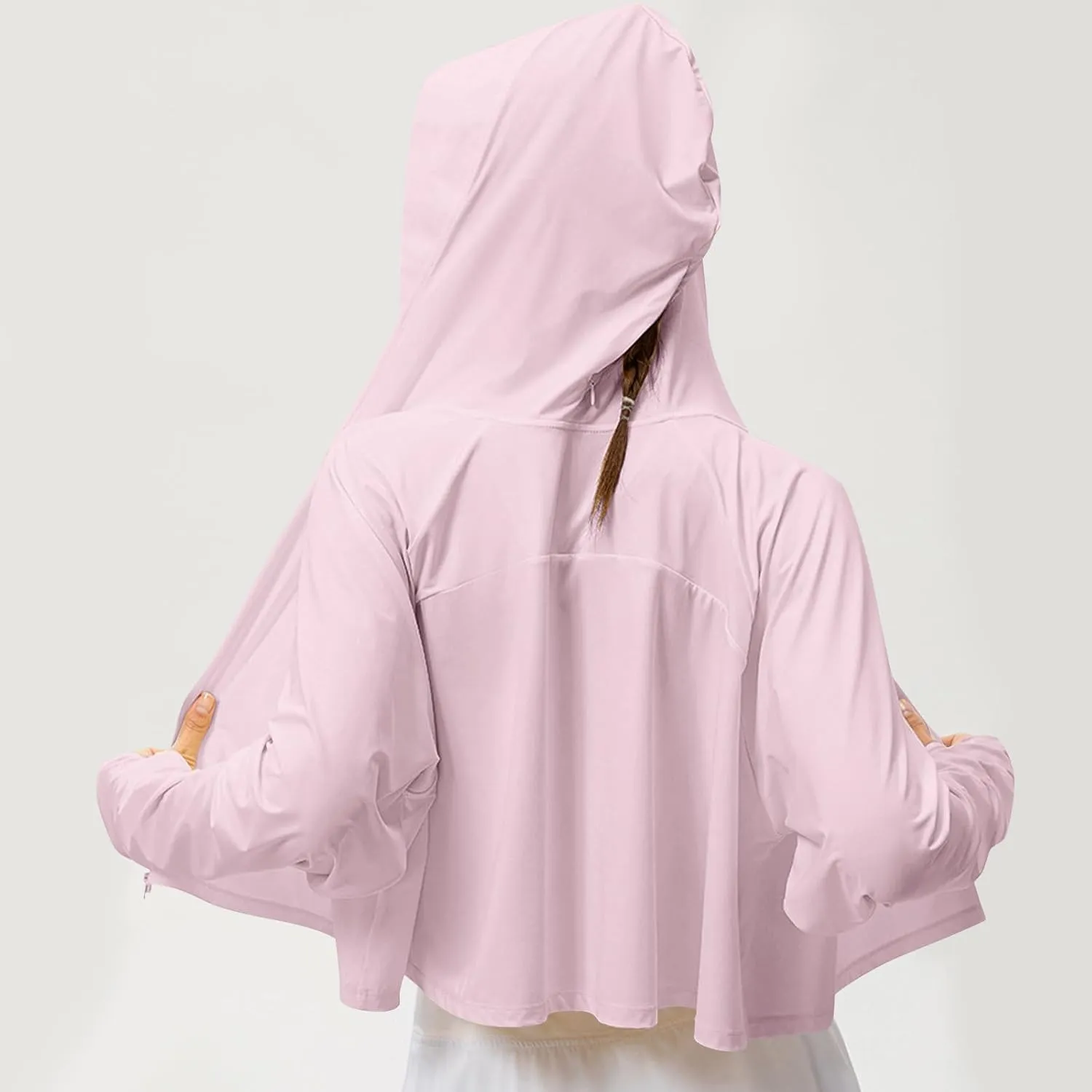 Women's Long Sleeve Running Shirts UPF 50  Quick Dry Athletic Sun T-Shirts Long Sleeve Workout Tops with Hooded