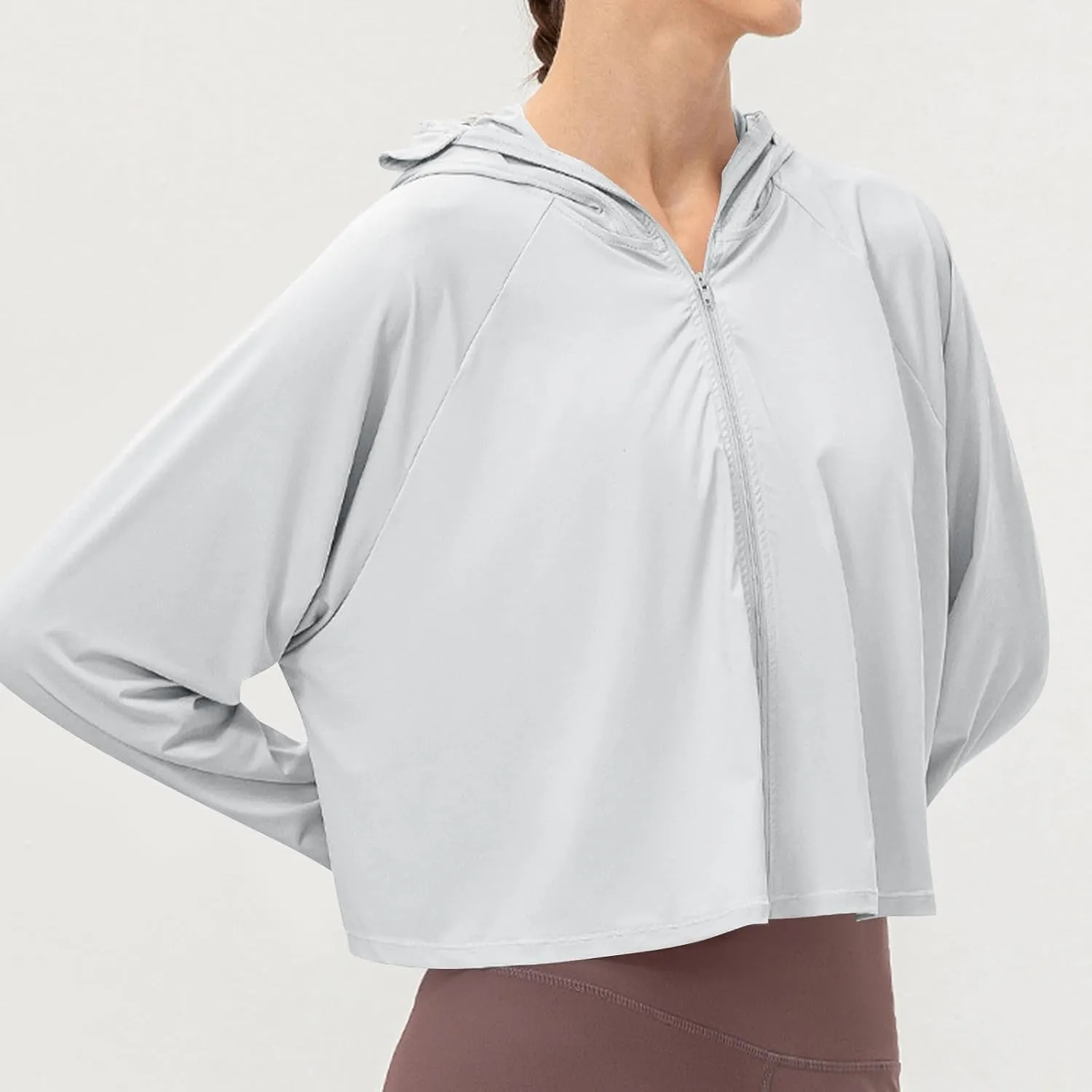 Women's Long Sleeve Running Shirts UPF 50  Quick Dry Athletic Sun T-Shirts Long Sleeve Workout Tops with Hooded