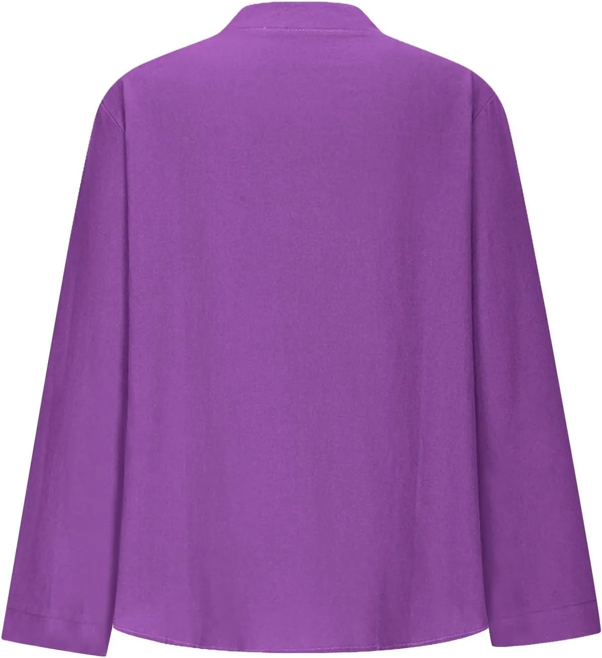 Womens Long Sleeve Tops V Neck Half Button Front Shirts Solid Loose Fit Casual Dressy Work Tunic Womens Summer Tops