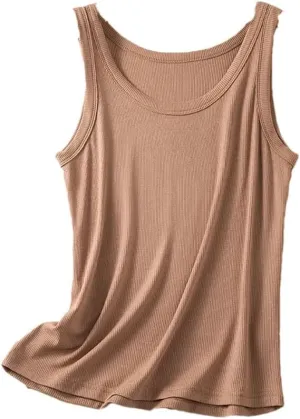 Women's Ribbed Cotton Sleeveless Camisole Top