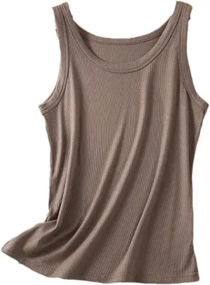 Women's Ribbed Cotton Sleeveless Camisole Top