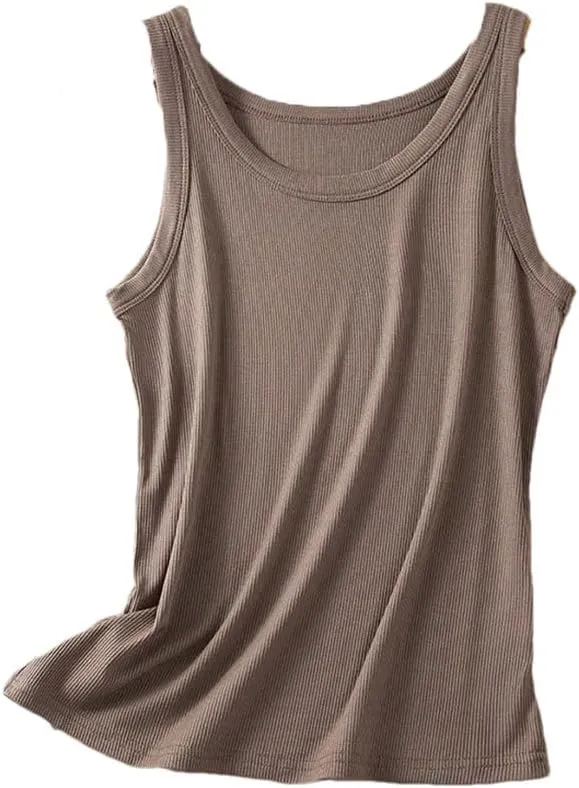 Women's Ribbed Cotton Sleeveless Camisole Top