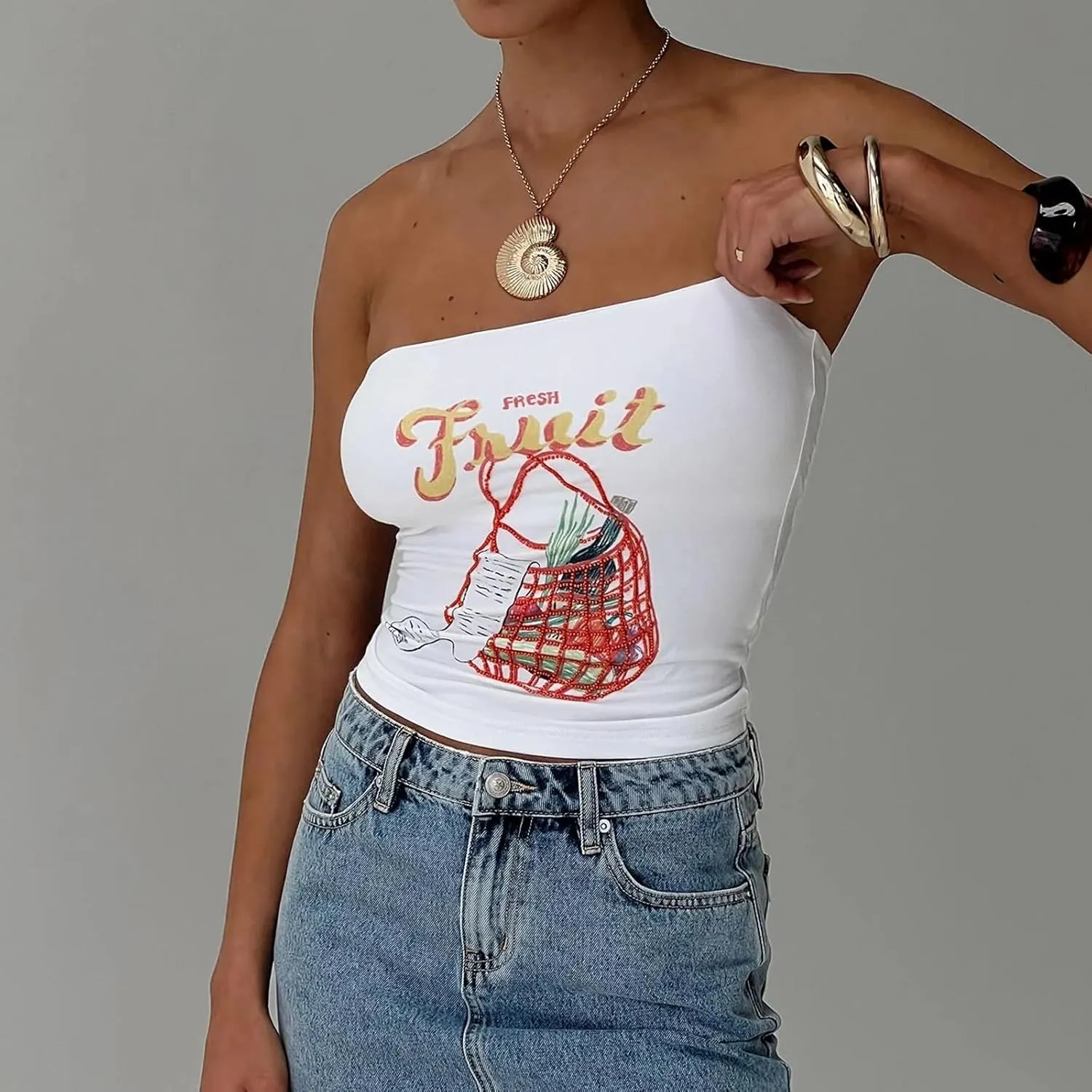 Womens Sexy Cami Tube Top Y2K Slim Fit Summer Floral Print Aesthetic Strapless Bandeau Camisole Casual Crop Tops