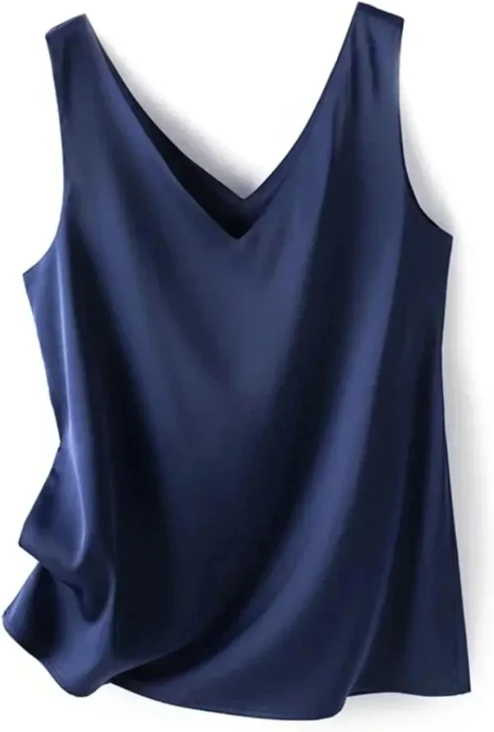 Women's Sexy Strap Crop Tops for Women Trendy V Neck Basic Camisole Summer Sleeveless Satin Silk Tank Tops