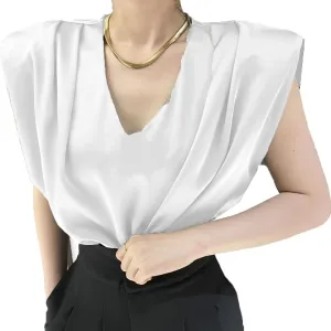 Women's Silky Metallic Sequin Sleeveless Tops Club Night Party Wedding Dress Blouse Camisole