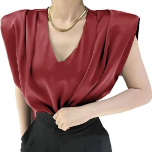 Women's Silky Metallic Sequin Sleeveless Tops Club Night Party Wedding Dress Blouse Camisole