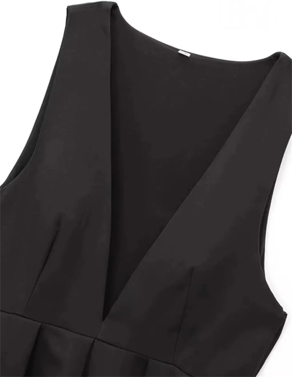 Women's Solid Color Casual Deep V-Neck Side Zipper Sleeveless Slim Fit Camisole Top