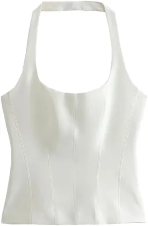 Women's Solid Color Casual Square Neck Cut Slim Mini Short Camisole Top