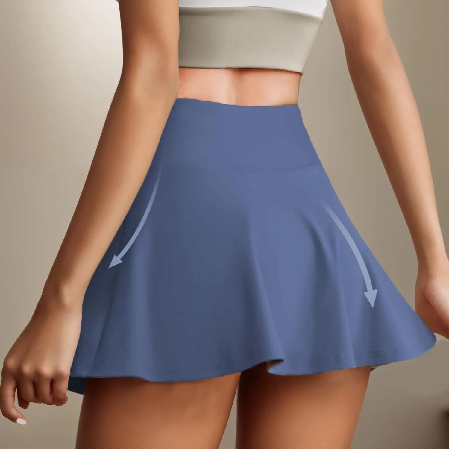 Women's Summer Athletic Loose Trendy Quick Dry Elastic High Waist Solid Color Yoga Fitness Tennis Skirts 2025, S-2XL