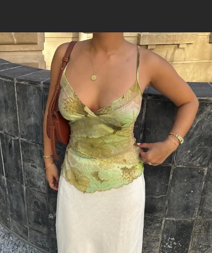 Y2k Crop Tank Top Women Sexy Sleeveless Going Out Camisole Spaghetti Strap Lace Low V Neck Halter Backless Cami
