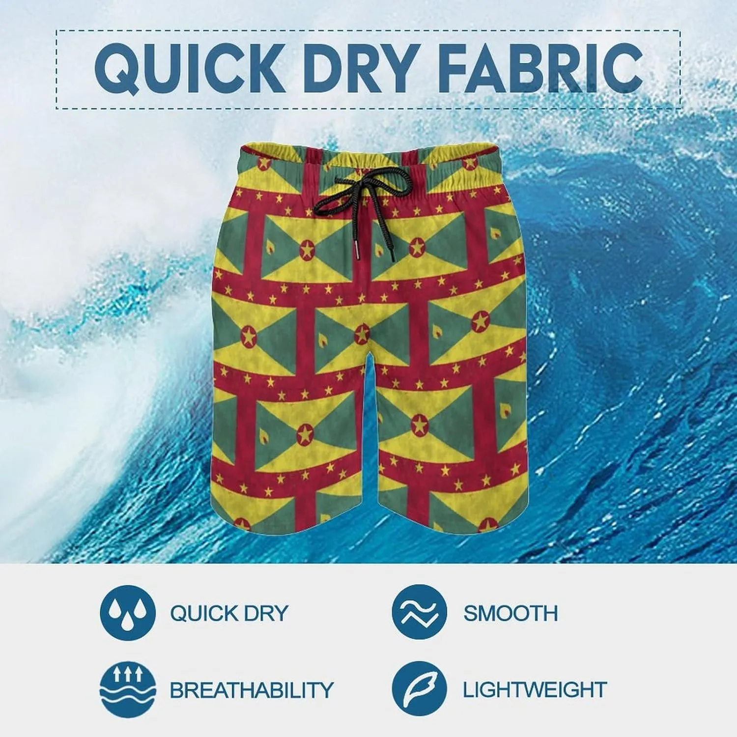 Zakqeik American-Flag Summer Mens Swimtrunks Workout Shorts Running Pants with Pockets