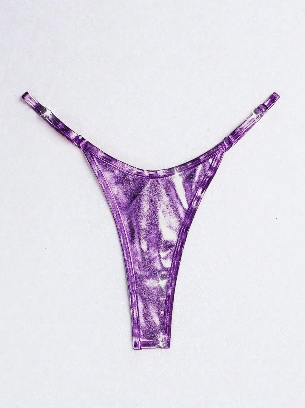 ZASUWA Female Glossy PU T-back Panties