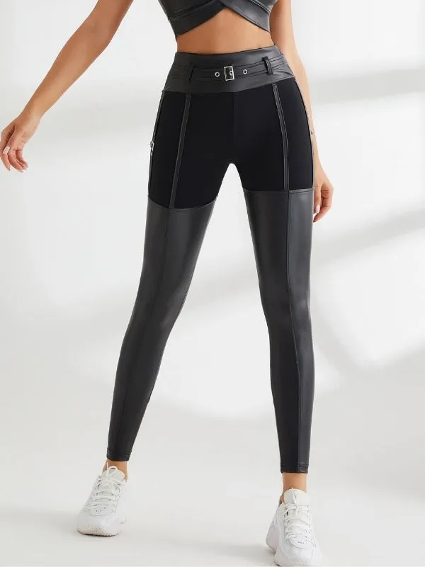 ZASUWA Female PU Glossy Cross Twist Short Sleeves