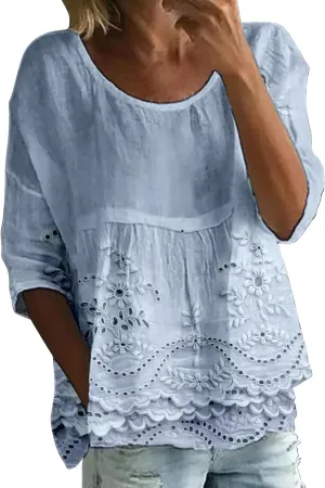 ZYXTIM Womens Summer Tops 3/4 Sleeve Shirts Oversize Floral Print Lightweight Casual Tunic Shirt Trendy Loose Flowy Blouses